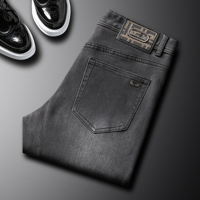Men'S Fashion Grey Jeans - Осень 2021, новые модные брендовые джинсы,