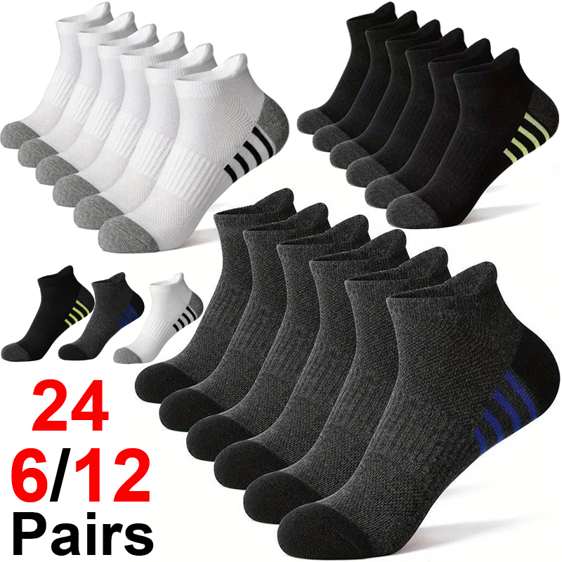 Socks Ankle Men - 6/12/24 пары мужских спортивных носков, дышащие,