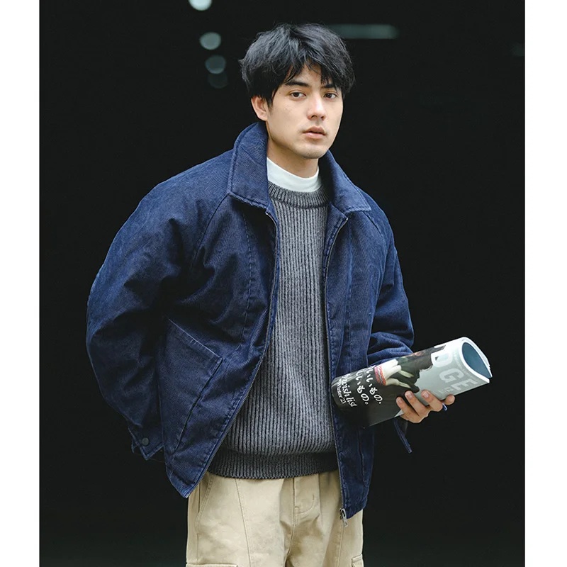 Corduroy Jacket Men - Мужская японская уличная одежда в ретро-стиле,