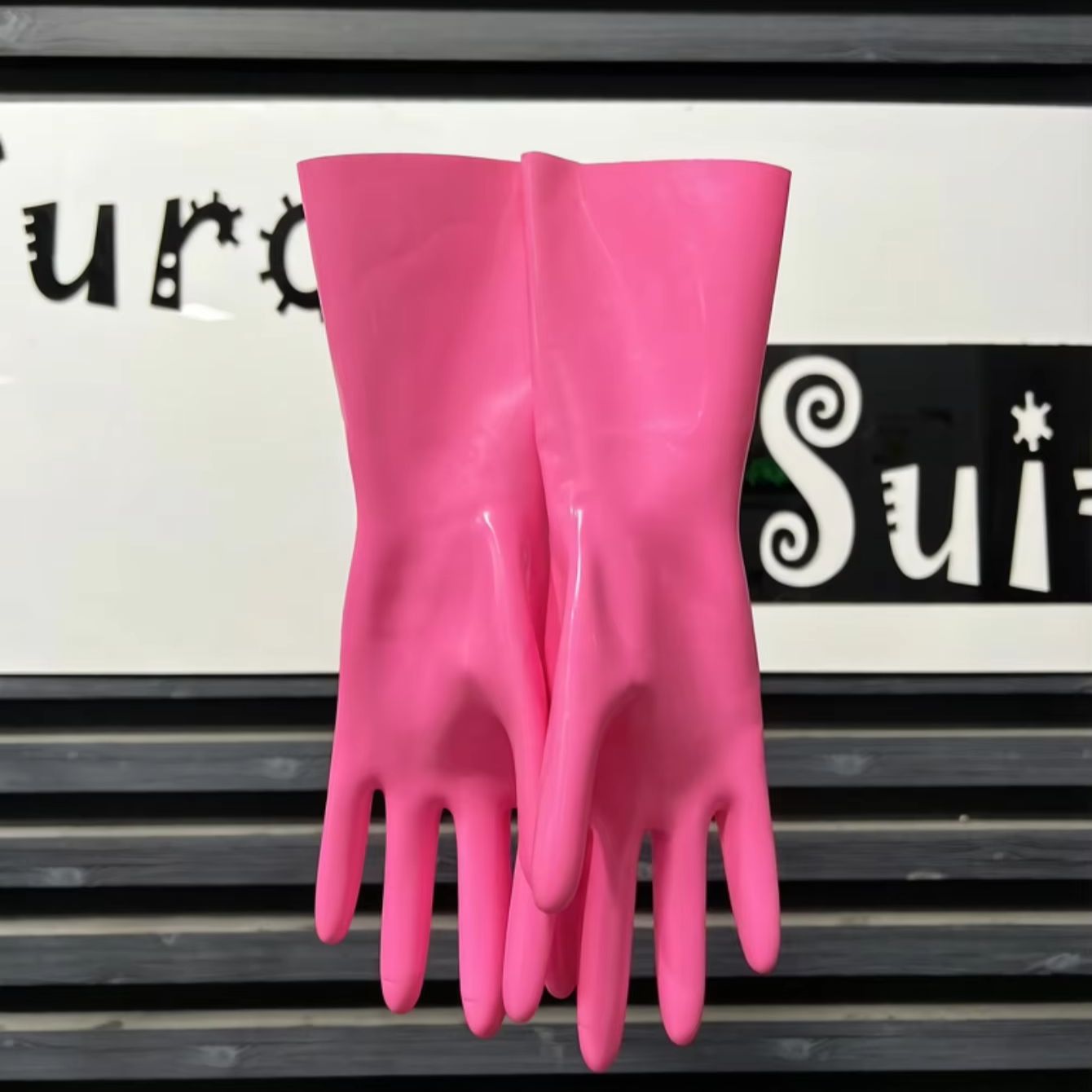Men'S Fashion Gloves - Розовые резиновые модные перчатки для клуба