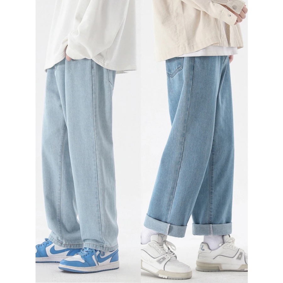 Men'S Fashion Grey Jeans - Новые мужские повседневные джинсы 2026 года