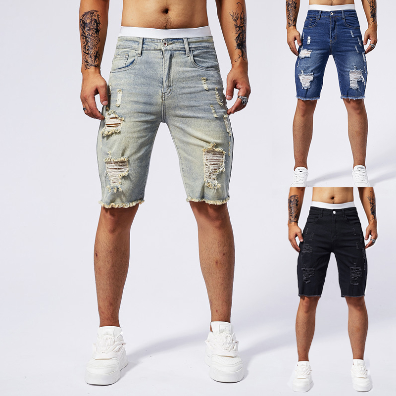 Mens Fashion Denim - Новинка лета 2024, мужские рваные джинсовые