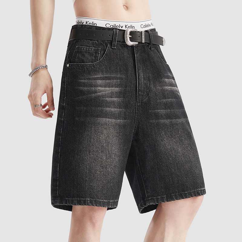 Mens Fashion Denim - Летние тонкие черные джинсовые шорты для