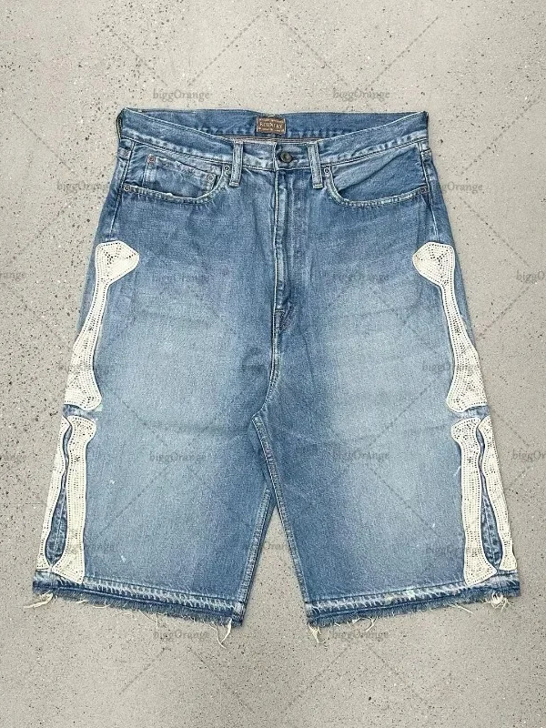 Mens Fashion Denim - Винтажные джинсовые шорты Deeptown Y2K в