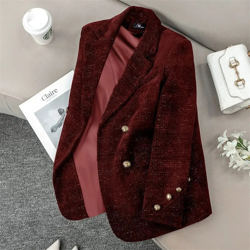 Corduroy Jacket Men - Черный вельветовый пиджак для женщин, осенне-зимний,