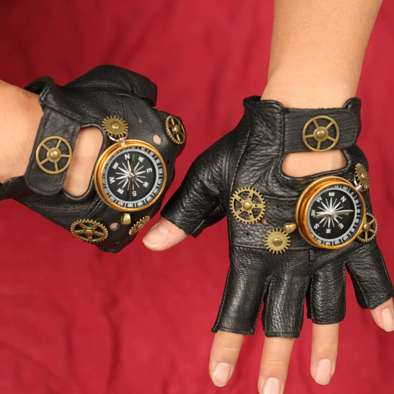 Men'S Fashion Gloves - Стимпанк из искусственной кожи без пальцев,