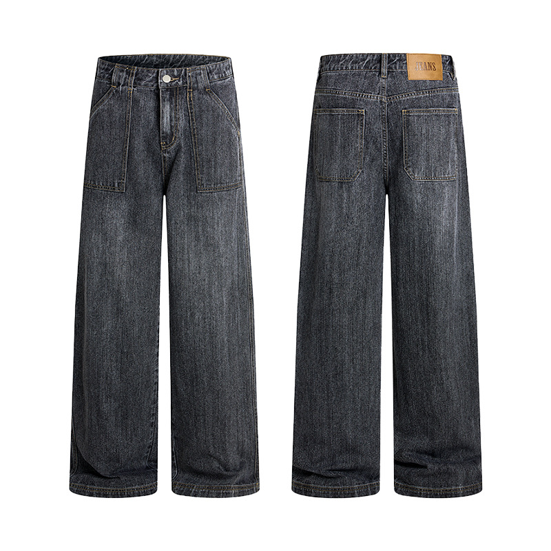 Men'S Fashion Grey Jeans - Новые модные мужские джинсы свободного прямого