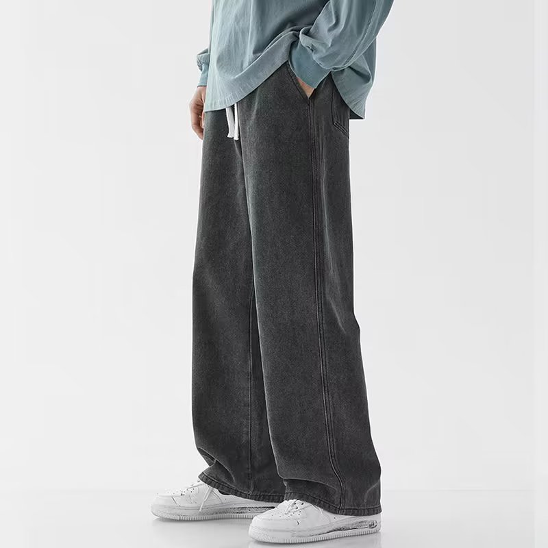 Men'S Fashion Grey Jeans - Корейские модные мужские мешковатые джинсы с