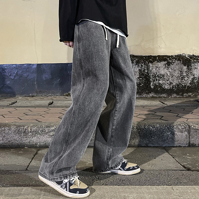 Корейские модные мужские мешко – обзор и цена Men'S Fashion Grey Jeans