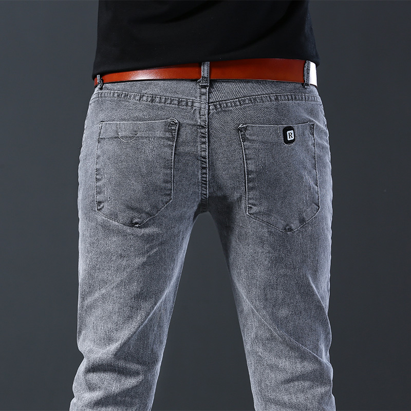 Мужские зауженные эластичные с – обзор и цена Men'S Fashion Grey Jeans
