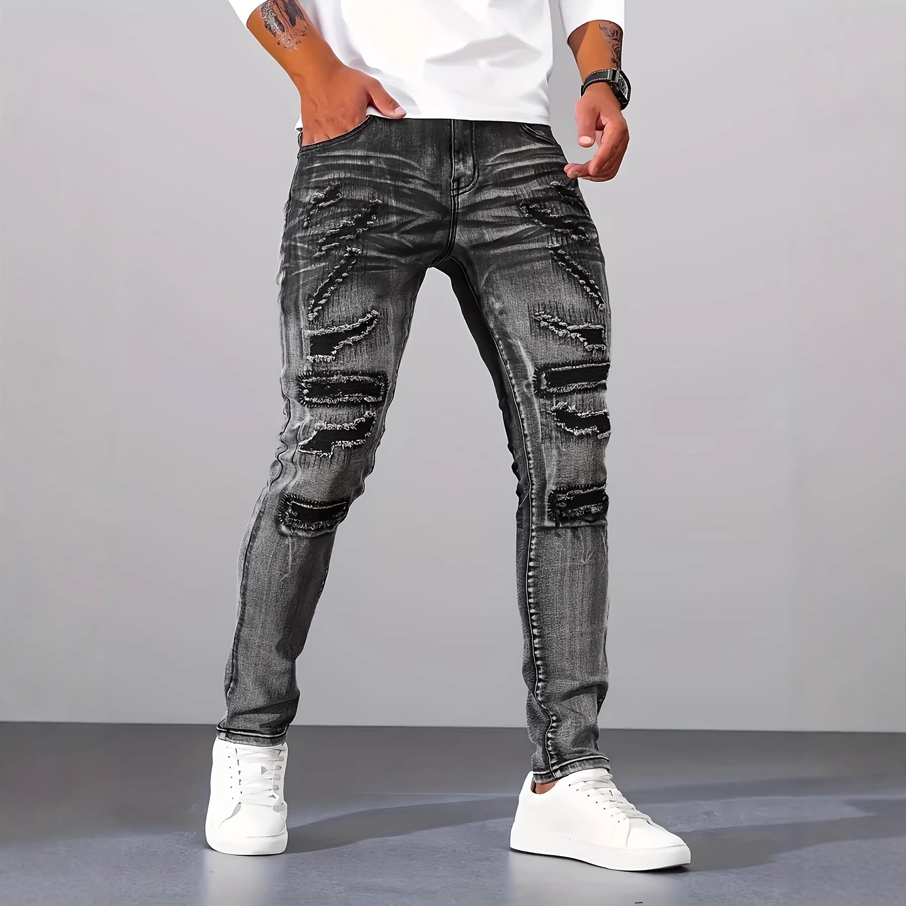 Мужские серые узкие повседневн – обзор и цена Men'S Fashion Grey Jeans