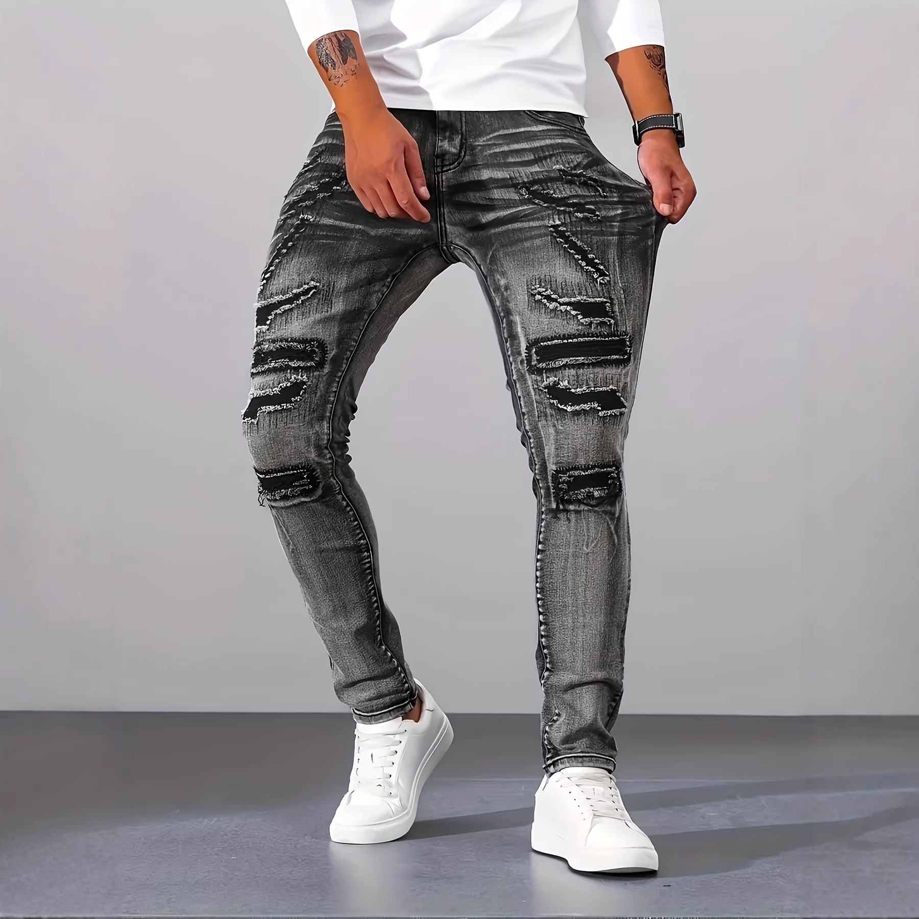 Мужские серые узкие повседневн – обзор и цена Men'S Fashion Grey Jeans