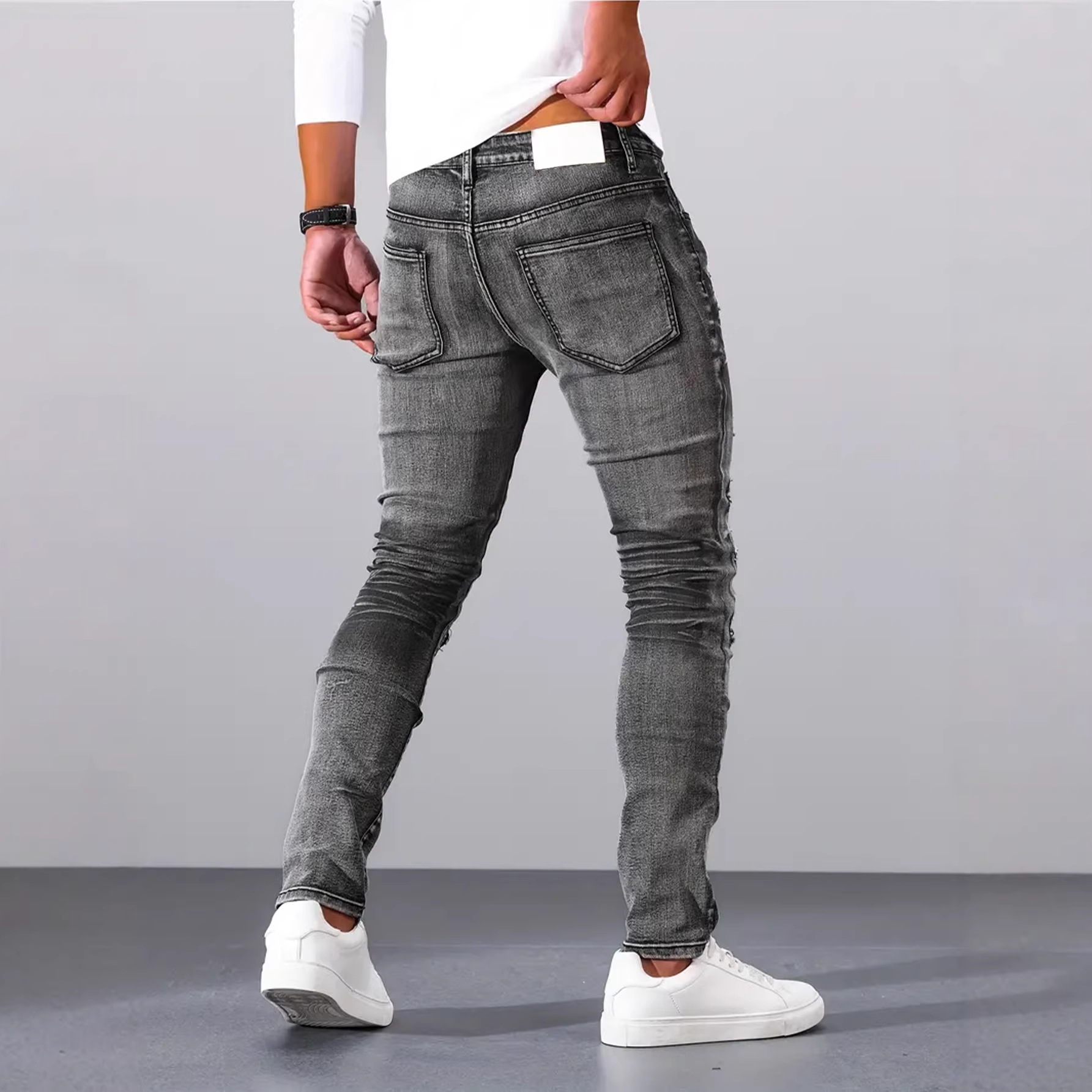 Мужские серые узкие повседневн – обзор и цена Men'S Fashion Grey Jeans