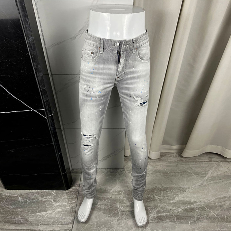 Дизайнерские джинсы Y2K для му – обзор и цена Men'S Fashion Grey Jeans