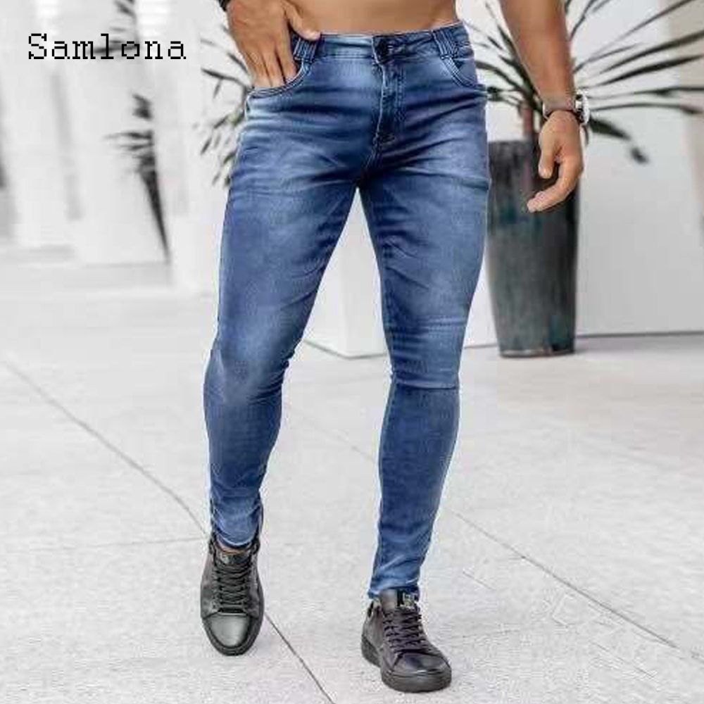 Джинсы Samlona мужские модные  – обзор и цена Men'S Fashion Grey Jeans