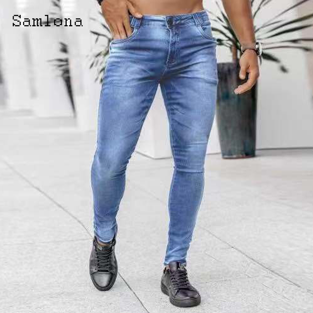 Джинсы Samlona мужские модные  – обзор и цена Men'S Fashion Grey Jeans