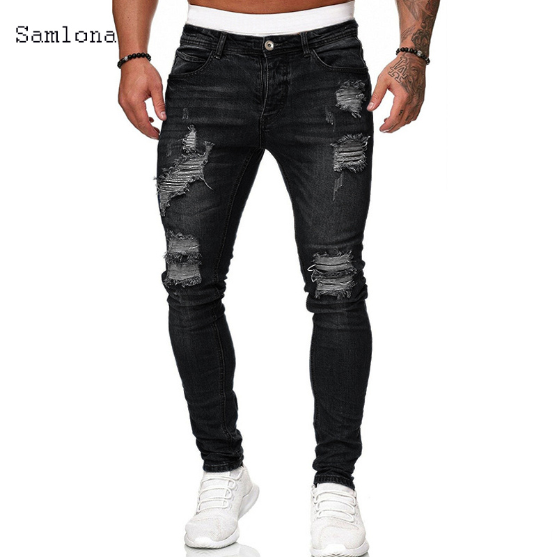 Джинсы Samlona мужские модные  – обзор и цена Men'S Fashion Grey Jeans