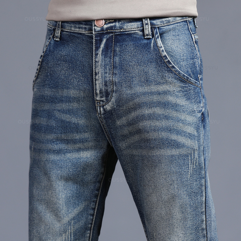 Осень-зима, хлопковые мужские  – обзор и цена Men'S Fashion Grey Jeans