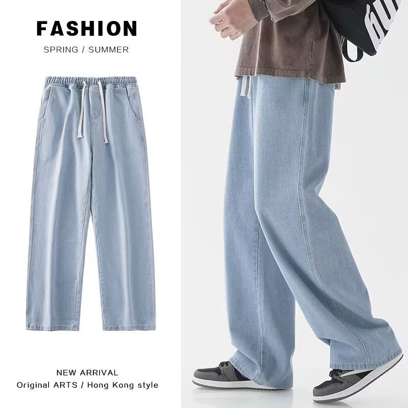Корейские модные мужские мешко – обзор и цена Men'S Fashion Grey Jeans